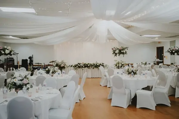 a wedding at our venue with table and chair setup